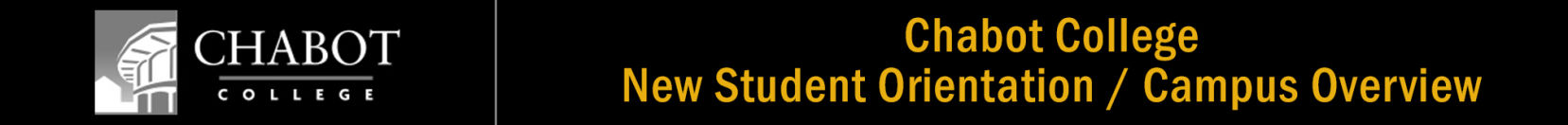 Chabot College, New Student Orientation header graphic.