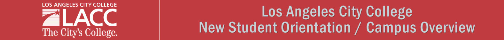Los Angeles City College, New Student Orientation header graphic.
