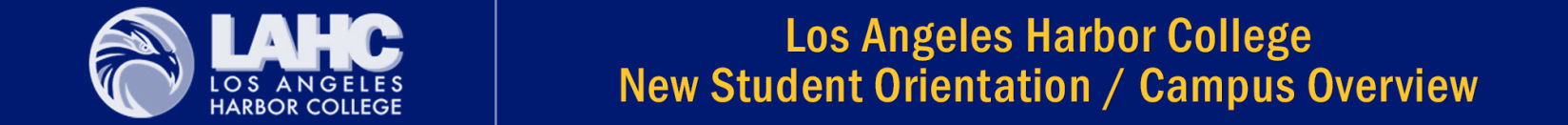 Los Angeles Harbor College, New Student Orientation header graphic.