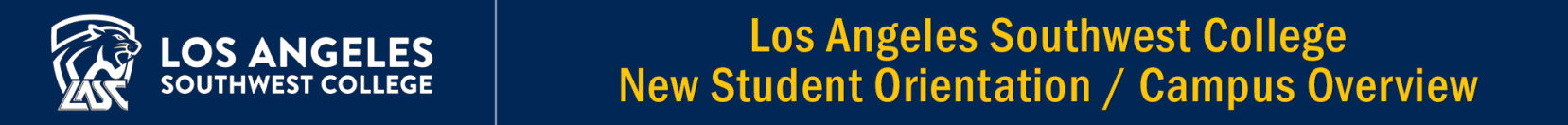 Los Angeles Southwest College, New Student Orientation header graphic.