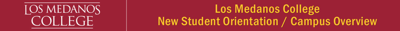 Los Medanos College, New Student Orientation header graphic.