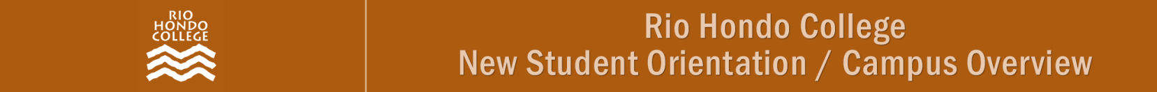 Rio Hondo College, New Student Orientation header graphic.