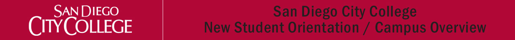 San Diego City College, New Student Orientation header graphic.