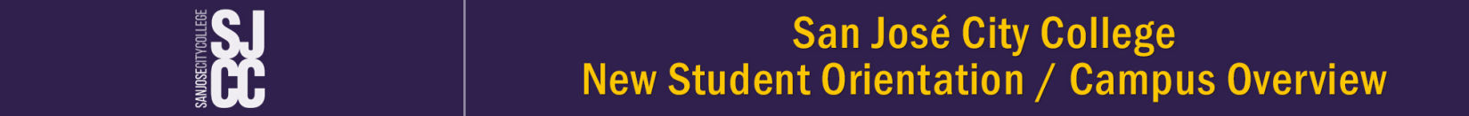 San José City College, New Student Orientation header graphic.