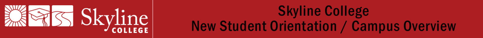 Skyline College, New Student Orientation header graphic.