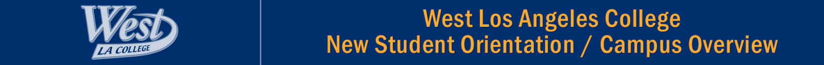 West Los Angeles College New Student Orientation header graphic.